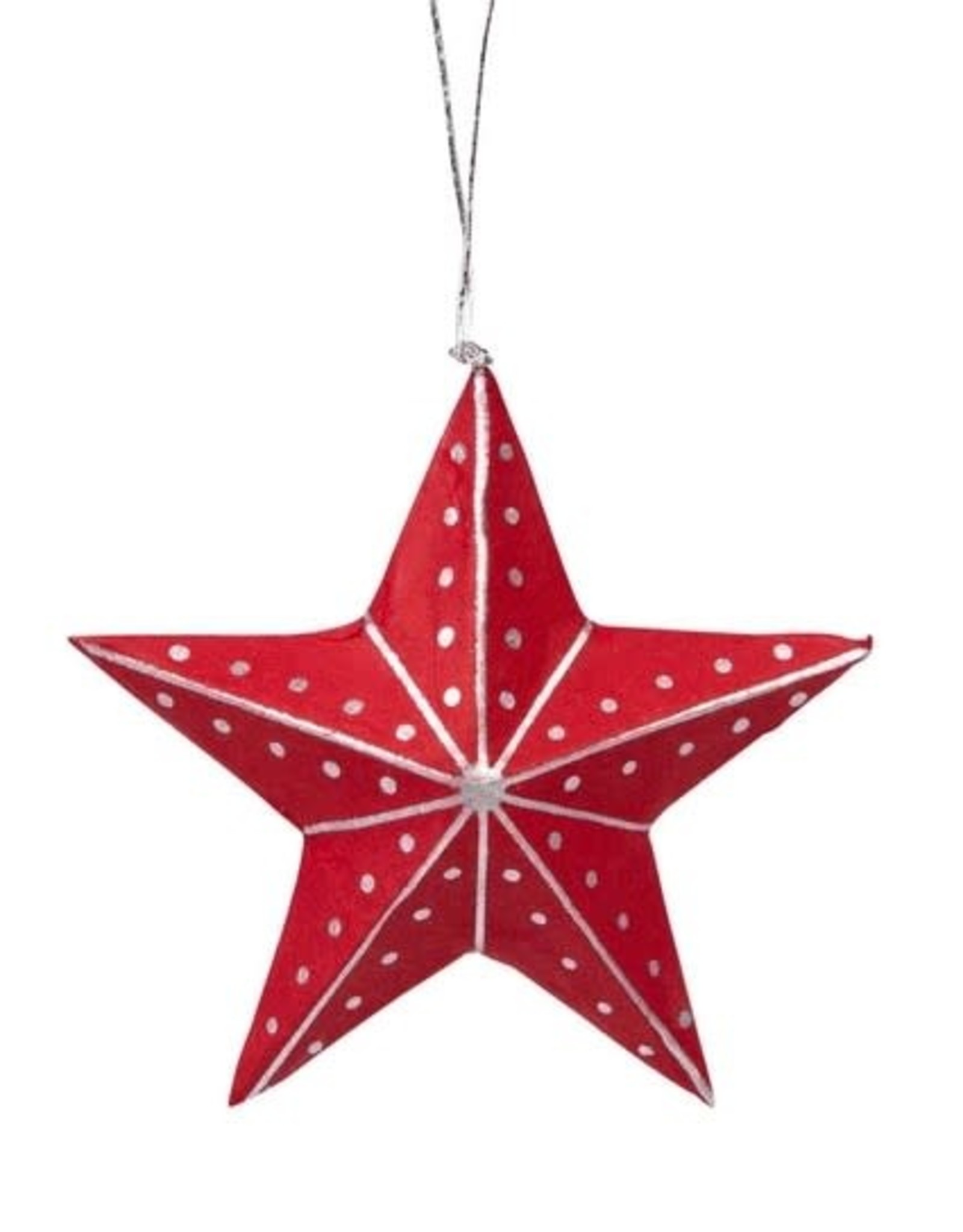 Bangladesh Ornament Red & Silver Star - Bangladesh