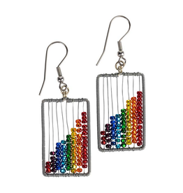 Ten Thousand Villages USA Earrings, Rainbow Abacus - Guatemala