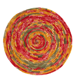 Bangladesh Placemat Recycled Sari Round - Bangladesh