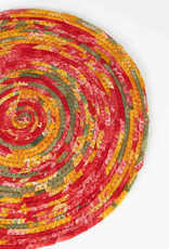 Bangladesh Placemat Recycled Sari Round - Bangladesh