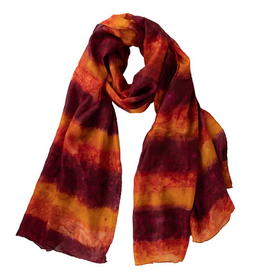 India Scarf Tie-Dye Sunset Silk - India