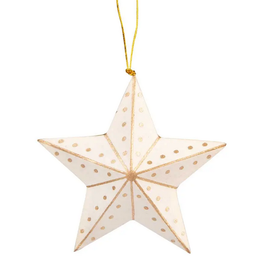 TTV USA Ornament, Gold & White Star - Bangladesh (Prokritee)