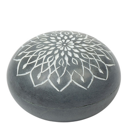 India Mandala Stone Incense Holder and Candleholder - India