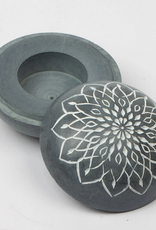 India Mandala Stone Incense Holder and Candleholder - India