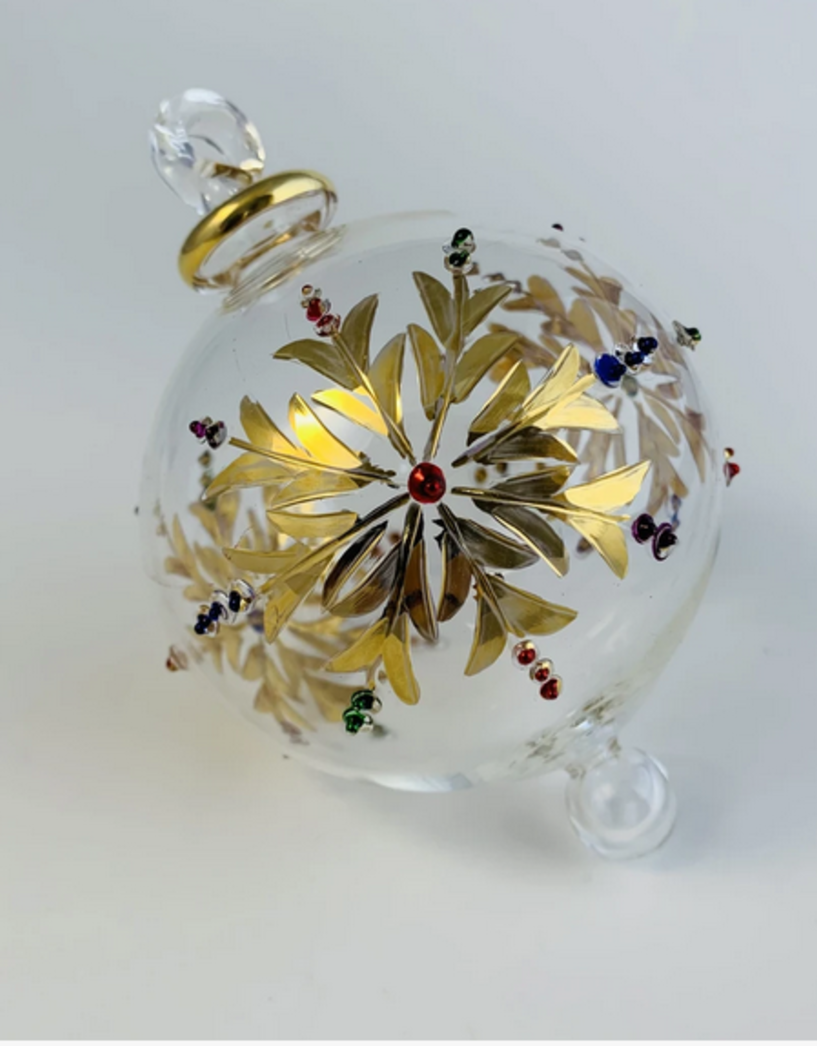 Dandarah Ornament Gold Snow Flake with Colours Blown Glass - Egypt
