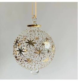 Egypt Blown Glass Gold Stars and Dots  3.35" - Egypt