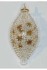 Egypt Blown Glass Oval Gold Stars & Dots   - Egypt