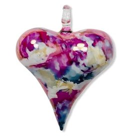 Egypt Blown Glass Multi/Fuchsia Heart  - Egypt