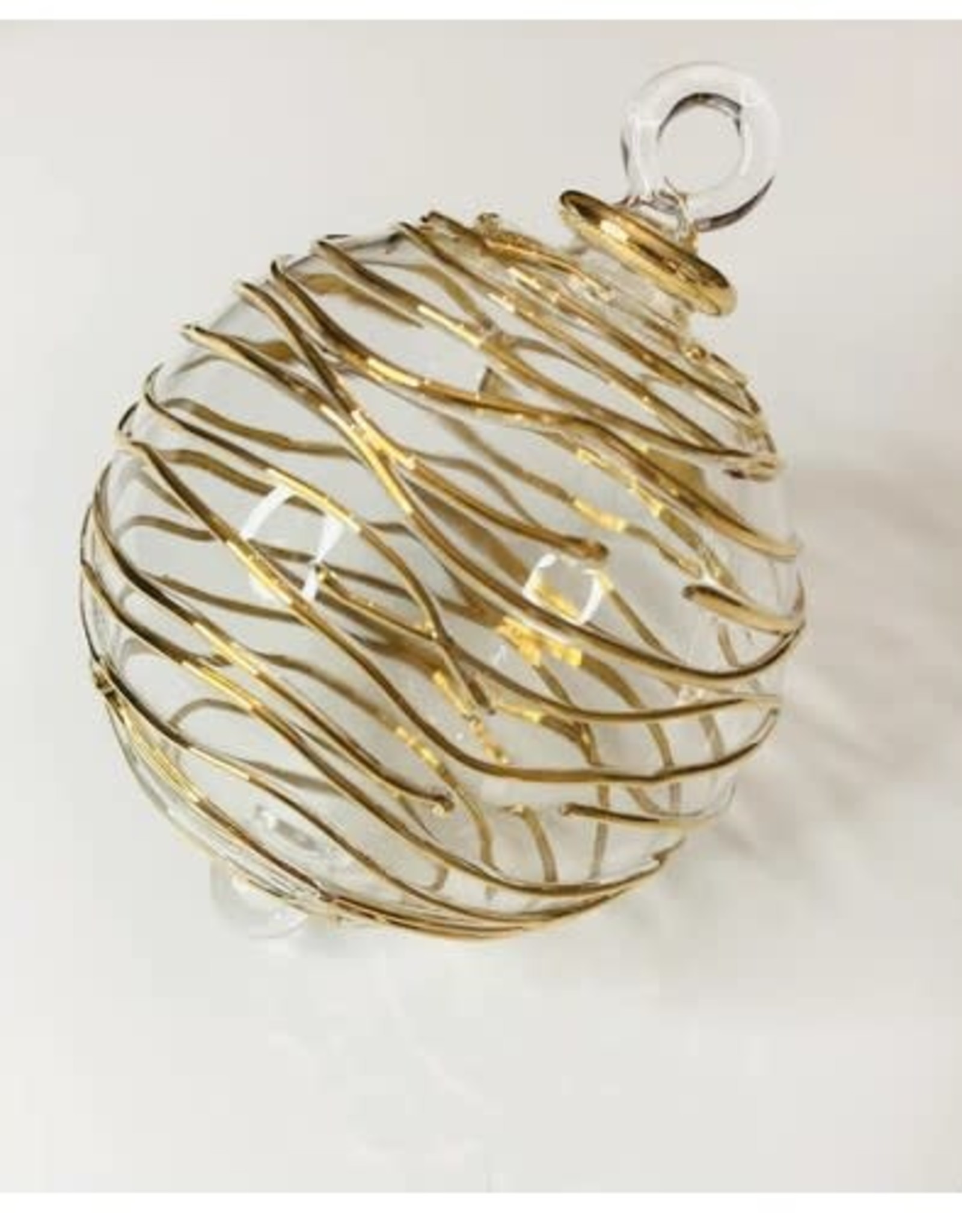 Dandarah Ornament Blown Glass Gold Spiral - Egypt