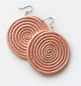 Rwanda Earrings Large Disc Blush - Rwanda