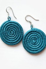 Rwanda Earrings Small Disc Celestial Blue Azizi Life  - Rwanda