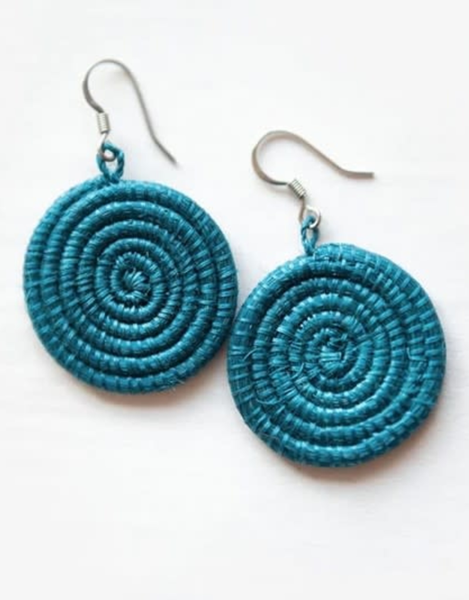 Rwanda Earrings Small Disc Celestial Blue Azizi Life  - Rwanda