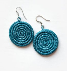 Rwanda Earrings Small Disc Celestial Blue Azizi Life  - Rwanda