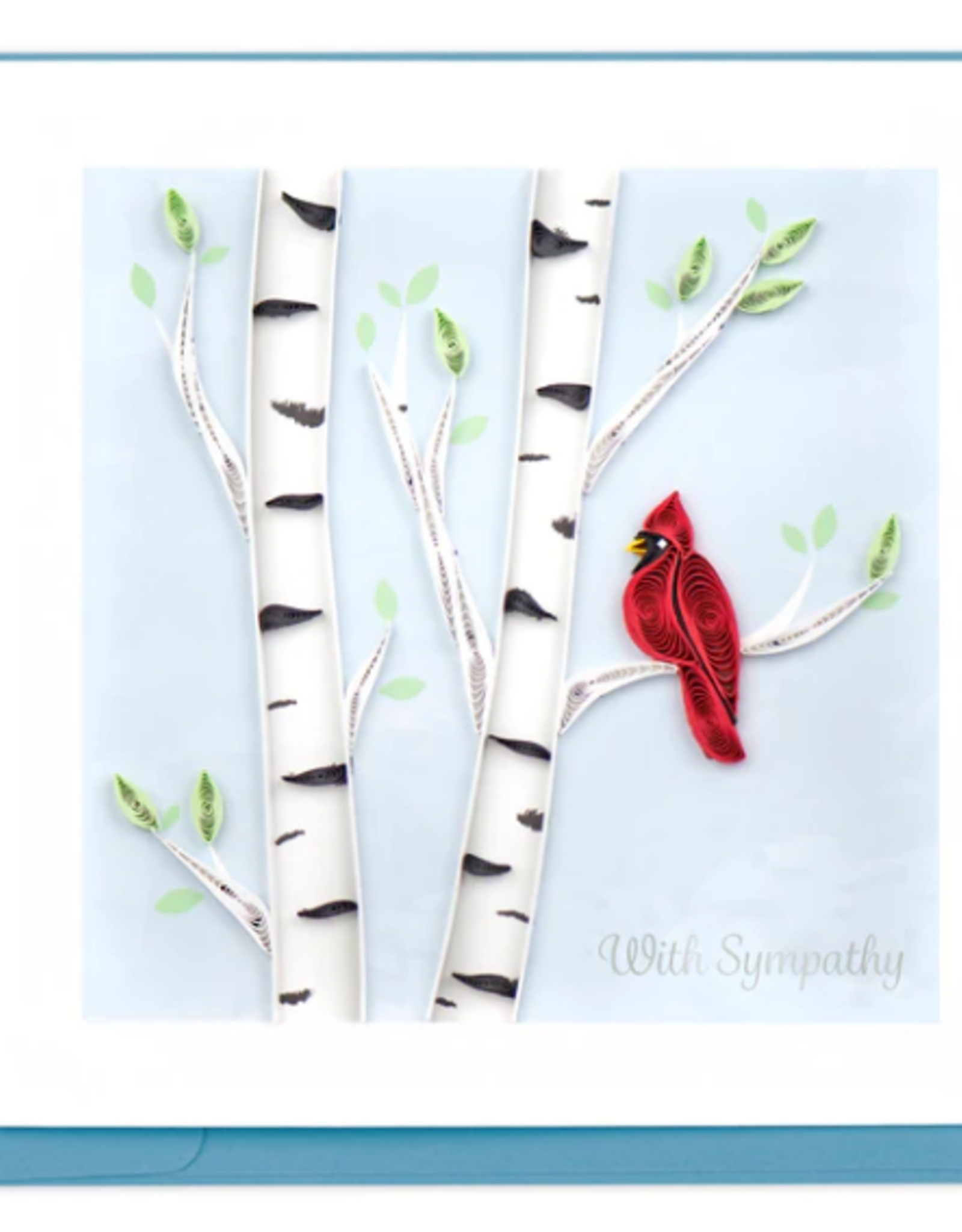 Vietnam Quilling Card Sympathy Cardinal  - Vietnam