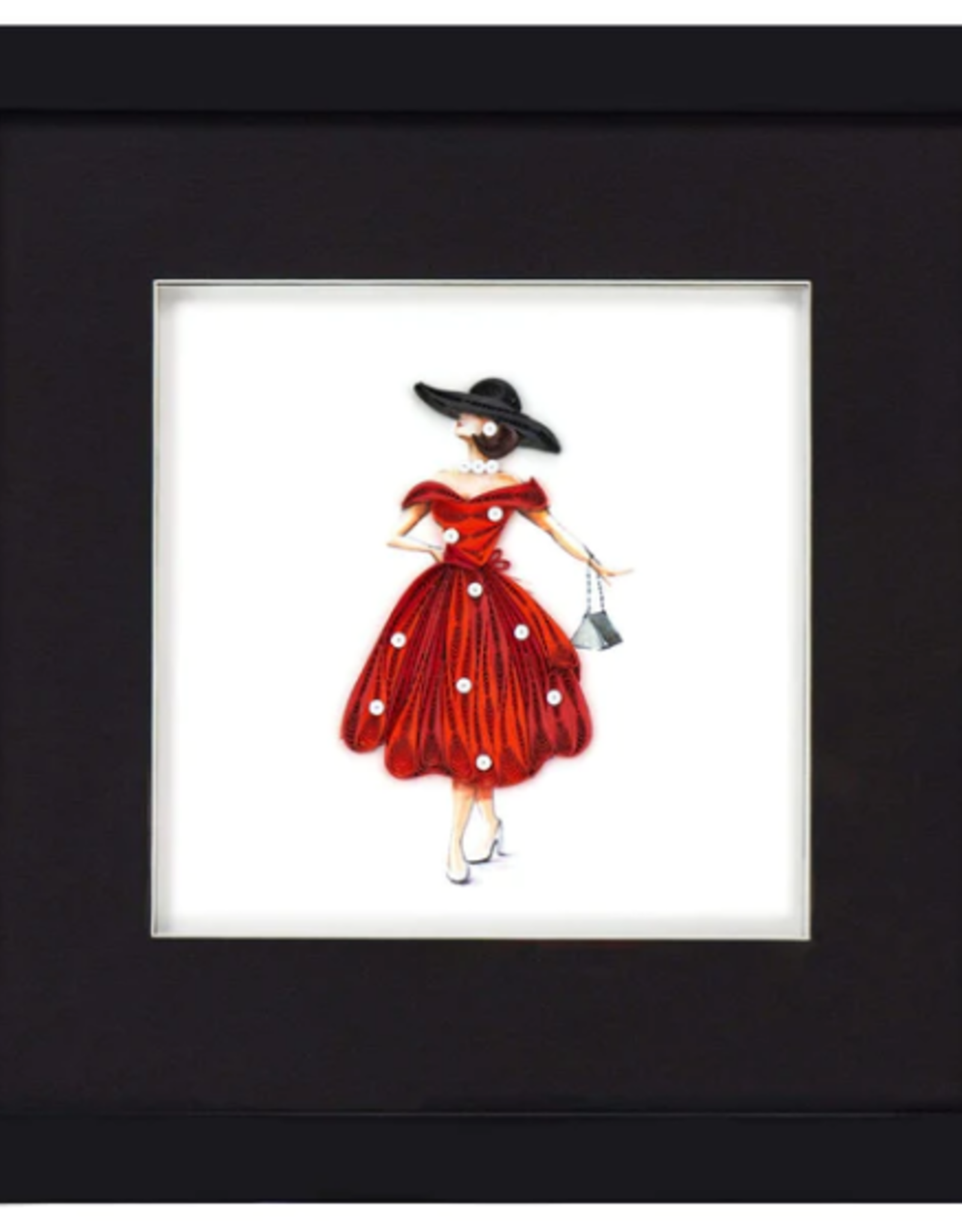 Vietnam Frame Quilling Card Wooden Shadow Box Black