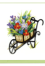 Vietnam Quilled Card Wheelbarrow Garden