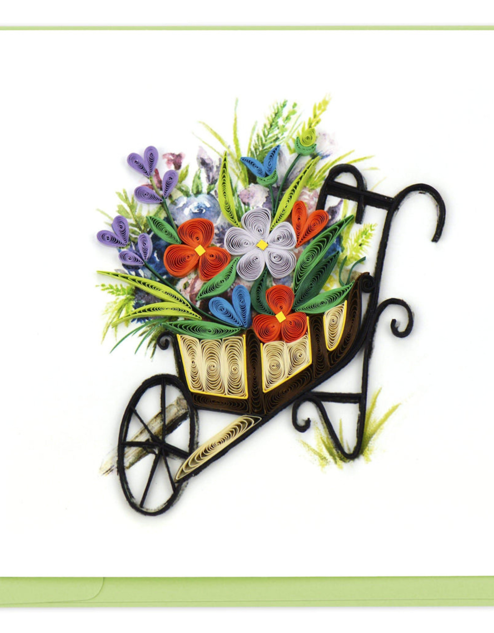 Vietnam Quilled Card Wheelbarrow Garden