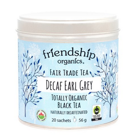 India Tea Decaf Earl Grey Sachets Tin Friendship Organics