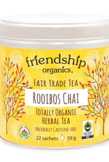 India Tea Rooibos Chai Tin Sachets Friendship Organics
