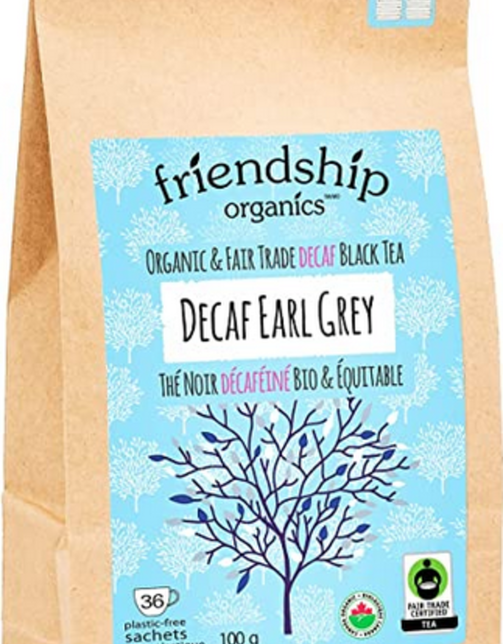 India Tea Decaf Earl Grey Sachets Twin Pack Friendship Organics