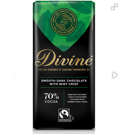 Ghana Divine Dark Chocolate with Mint 70% Cocoa 85g