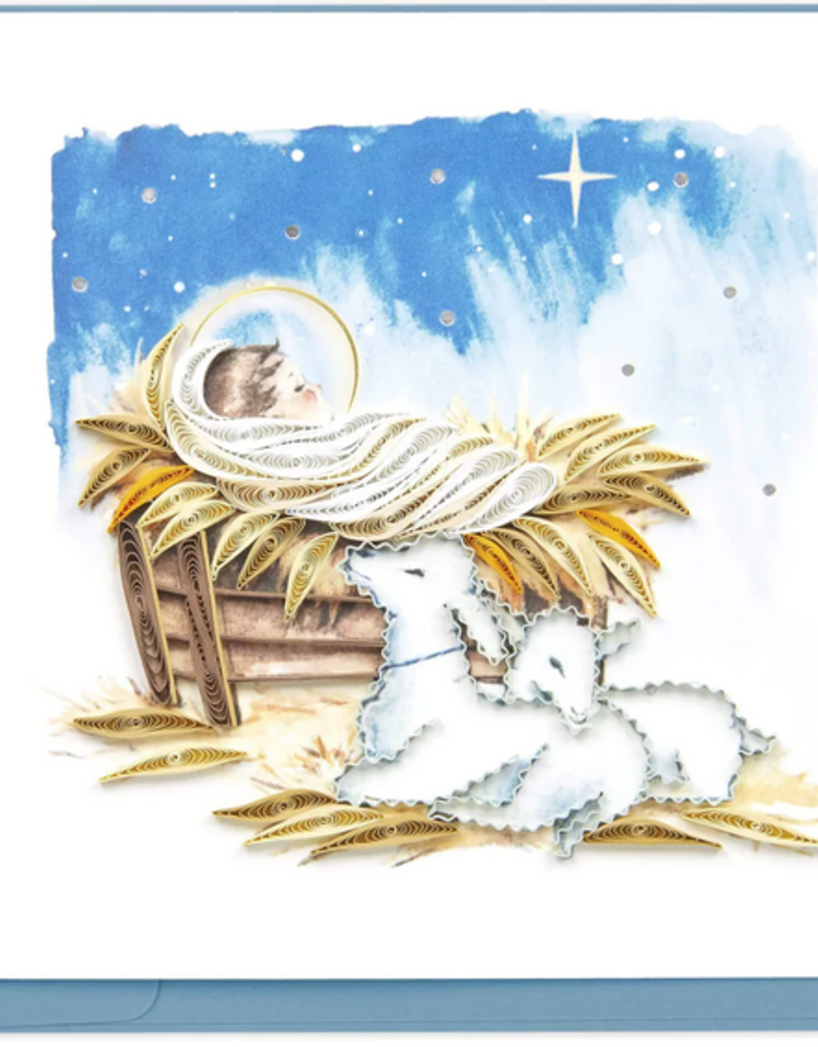 Vietnam Quilling Card Baby Jesus in Manger - Vietnam