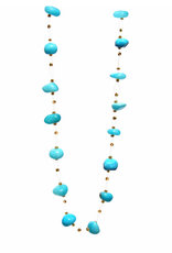 Kenya Necklace Maasai Bead and Floating Stone Turquoise - Kenya