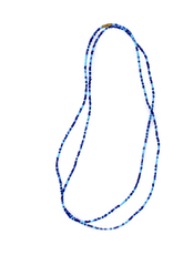 Global Crafts Necklace Maasai Long Single Strand Bead Blue - Kenya