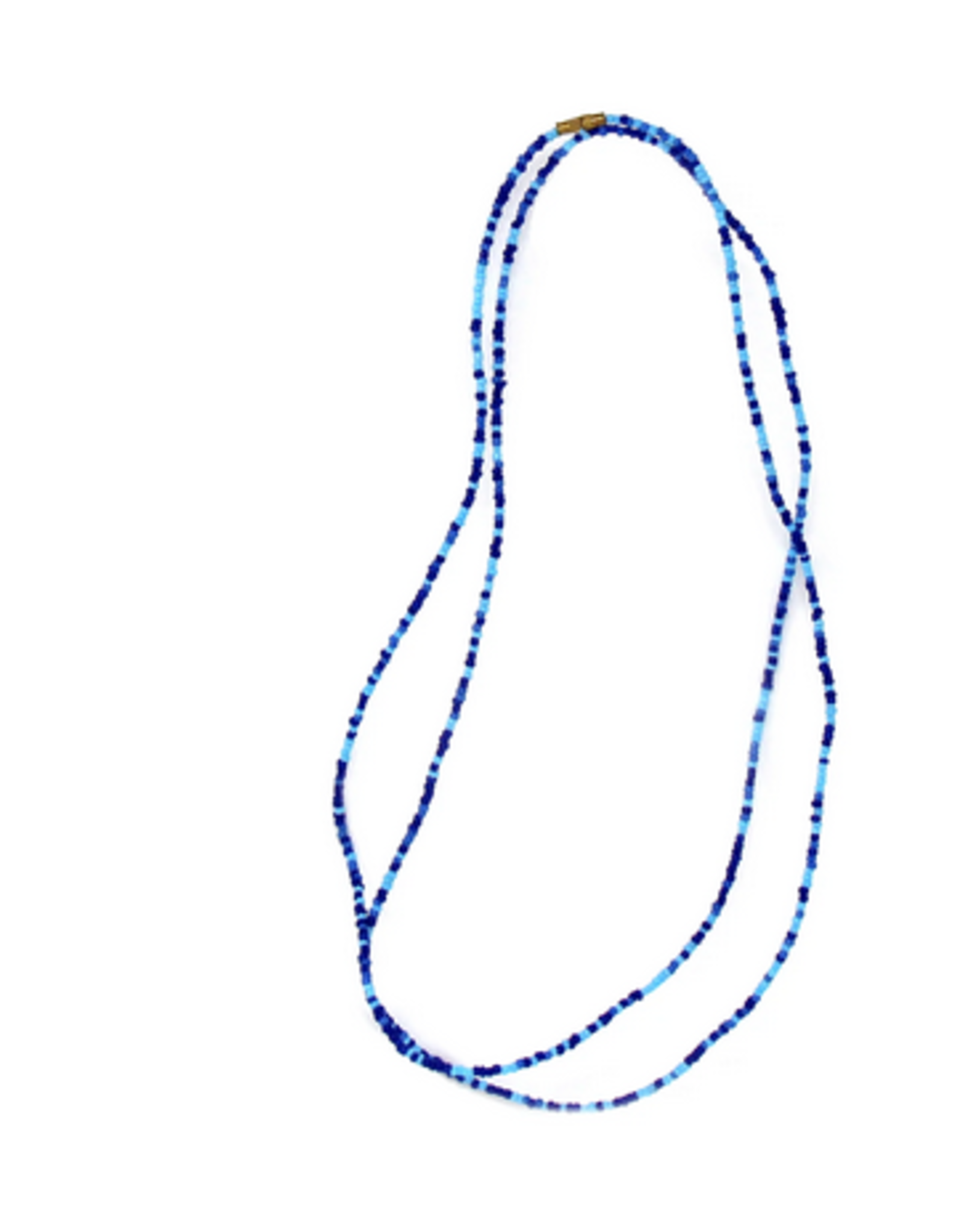 Kenya Necklace Maasai Long Single Strand Bead Blue - Kenya