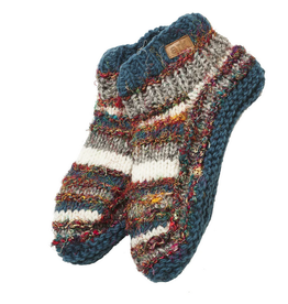 ARK Imports Booties Swool Stripe Teal/White -Nepal
