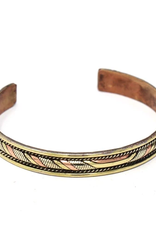 Global Crafts Copper and Brass Cuff Healing Twist - Nepal