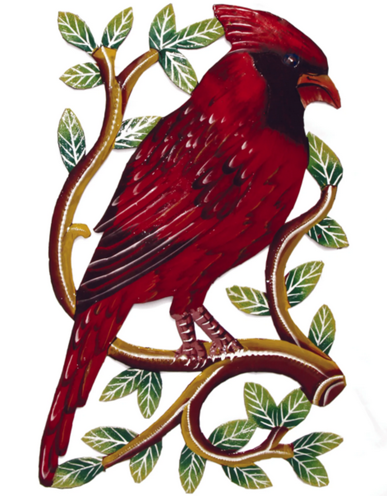 Global Crafts Cardinal Bird Metal Wall Art - Haiti