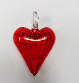 Egypt Necklace Red Heart Pendant Blown Glass - Egypt