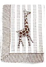 Block Printed Giraffe Kantha Quilt - India