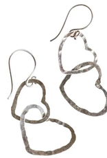Indonesia Earrings Connected Hearts Drop - Indonesia