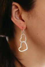 Indonesia Earrings Connected Hearts Drop - Indonesia