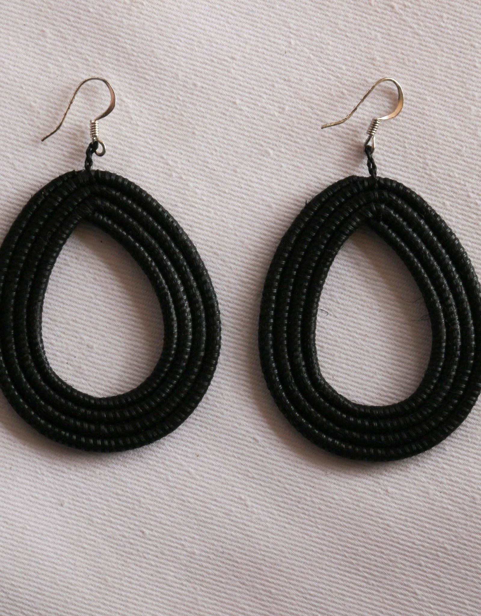 Rwanda Earrings Loop Black Azizi Life - Rwanda