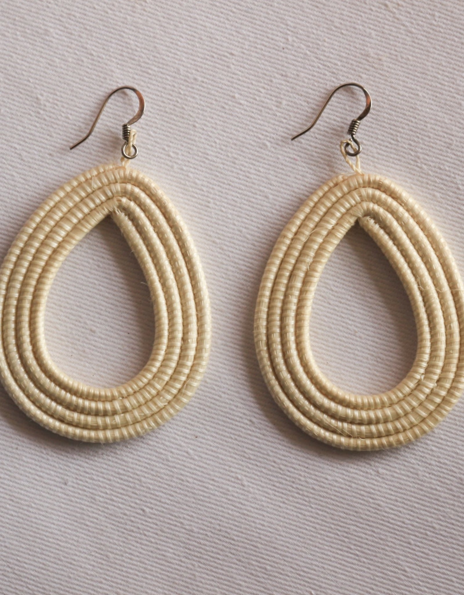 Rwanda Earrings Loop White Azizi Life - Rwanda