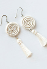 Rwanda Earrings Inshunda White Azizi Life - Rwanda