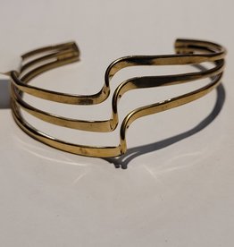 Mexico Bracelet Cuff Gold Wave - 3 Waves - Mexico
