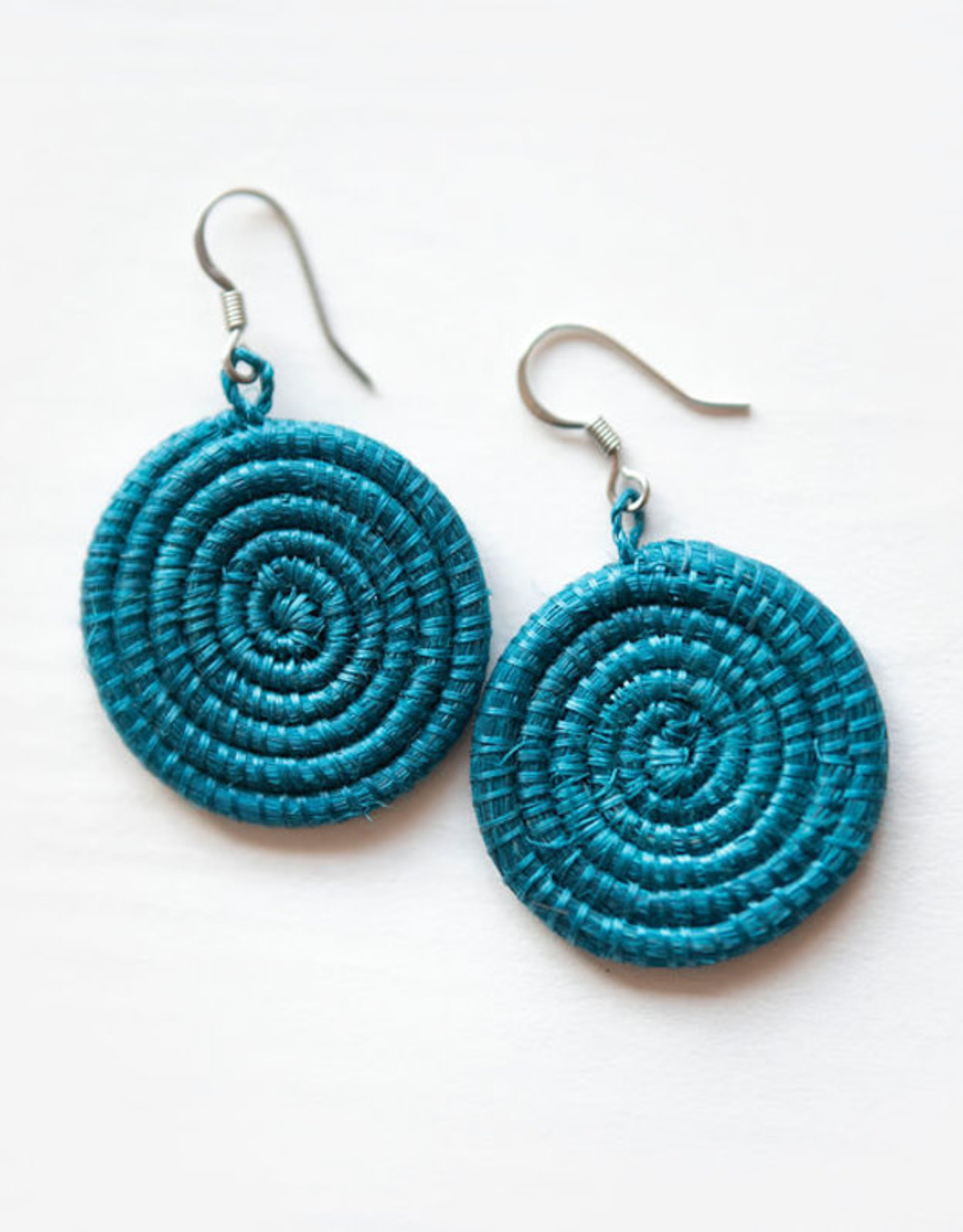 Rwanda Earrings Small Disc Celestial Blue Azizi Life  - Rwanda