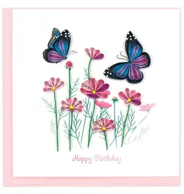Vietnam Quilling Card Birthday Flowers & Butterflies - Vietnam