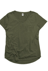 Haiti T-Shirt Women's Olive Triblend (S) - Haiti/USA