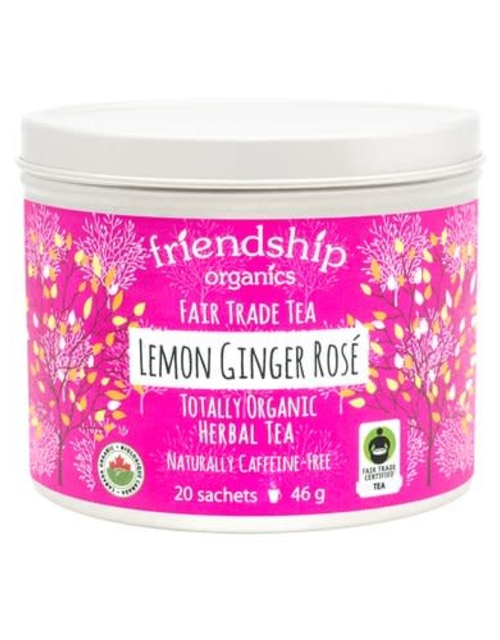 Tea Friendship Lemon Ginger Rosé Bags Tin