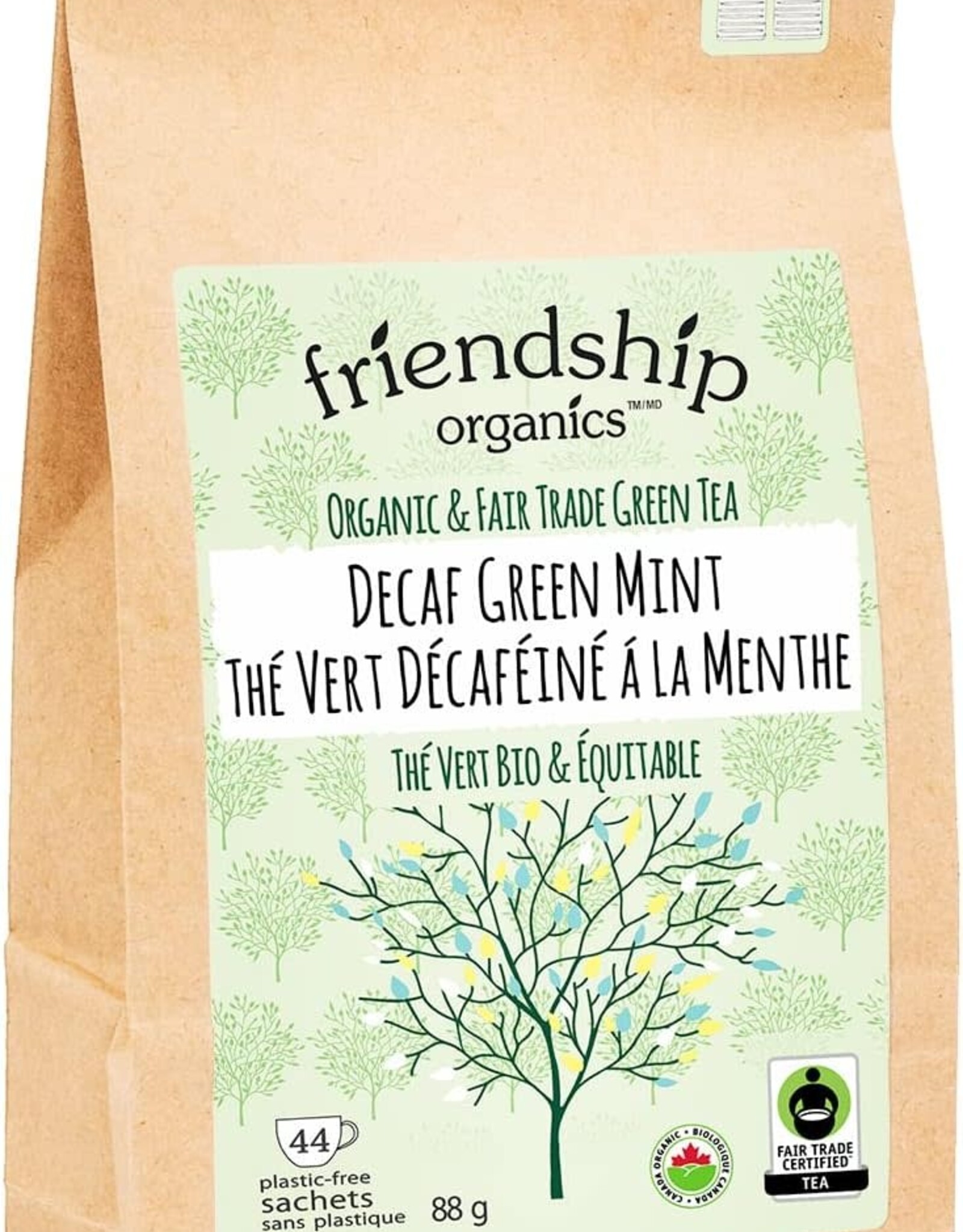 Tea Decaf Green Mint Sachets Twin Pack Friendship Organics