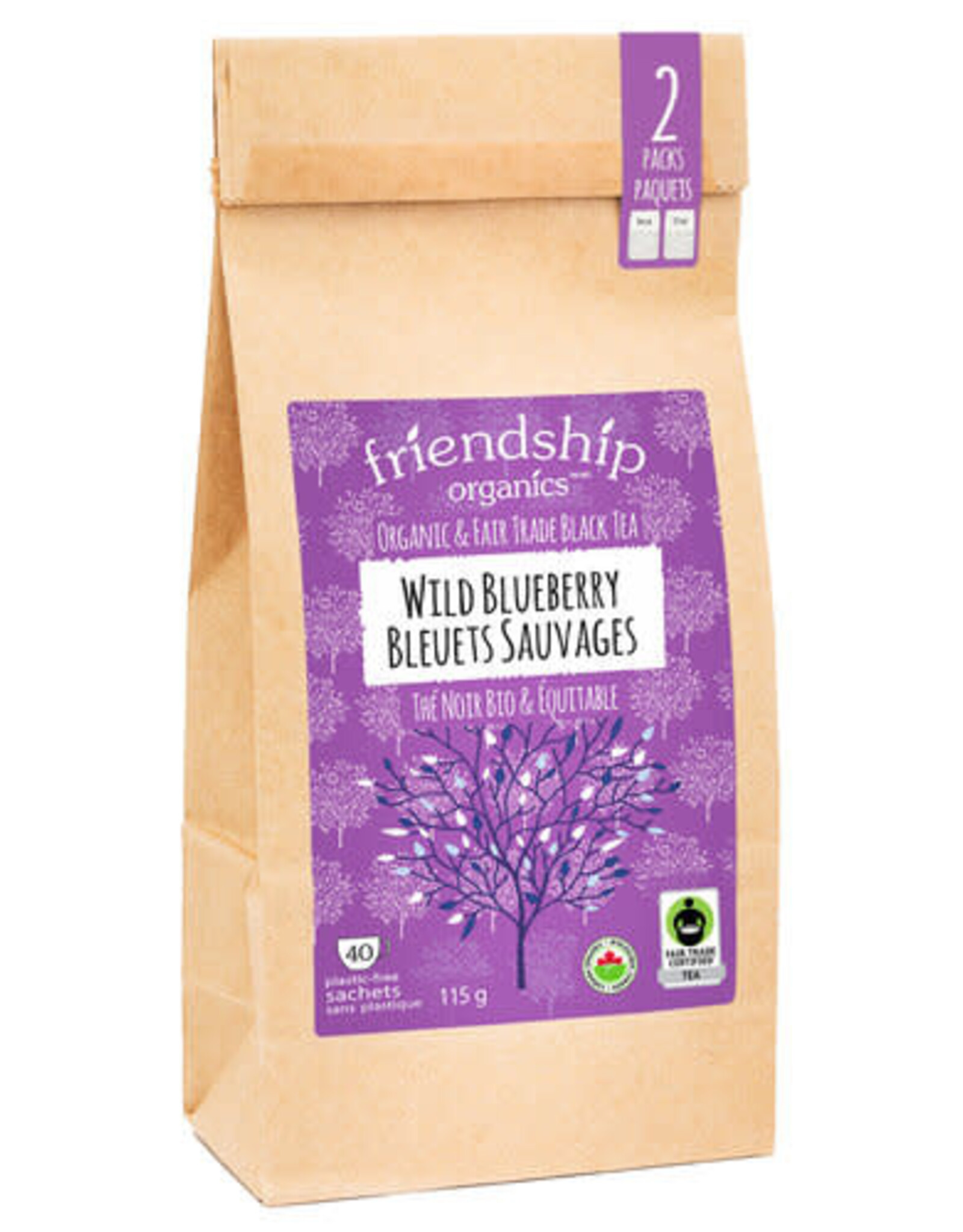 Tea Wild Blueberry Sachets Twin Pack Friendship Organics