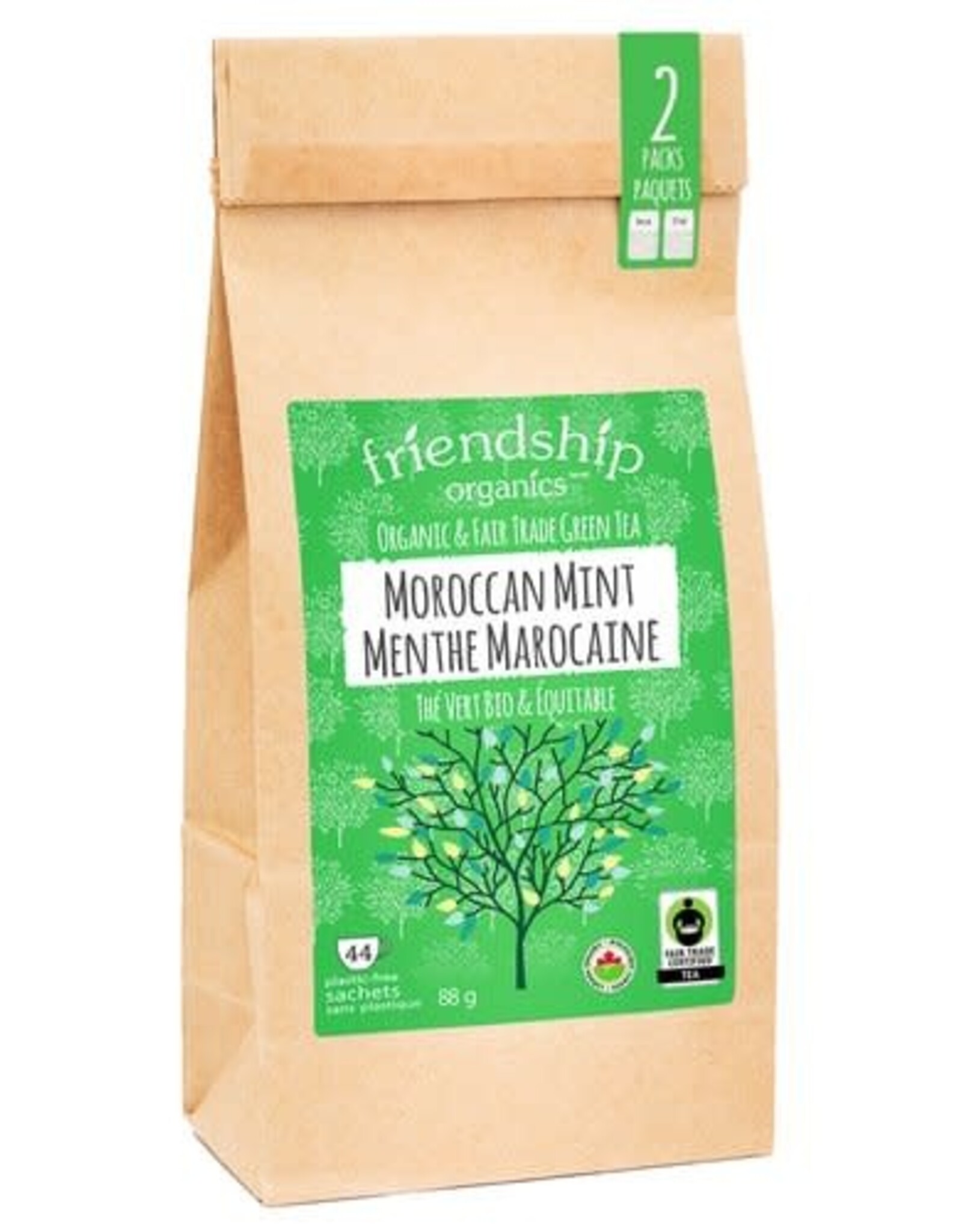 Tea Moroccan Mint Sachets Twin Pack Friendship Organics