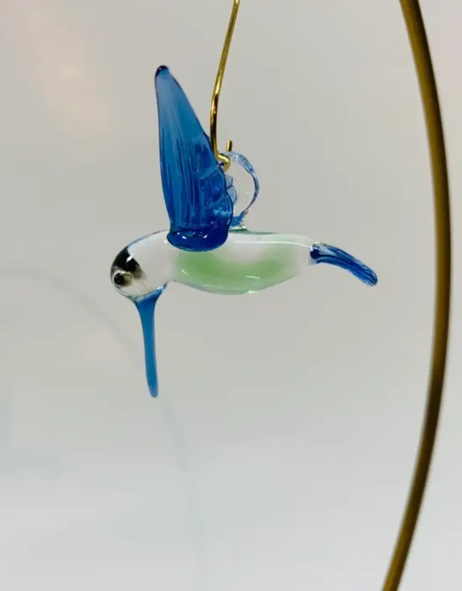 Egypt Blown Glass Blue & Green Hummingbird - Egypt