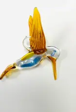 Egypt Blown Glass Amber Hummingbird Posing - Egypt