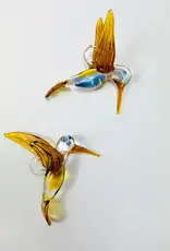 Egypt Blown Glass Amber Hummingbird Posing - Egypt